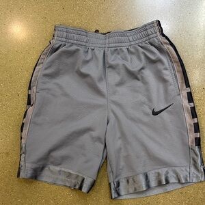 Gray bike kids Athletic Shorts size Large with Black Logo kids 10-12